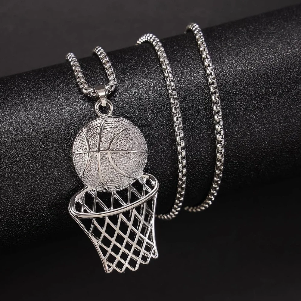 Basketball pendant adjustable collarbone chain